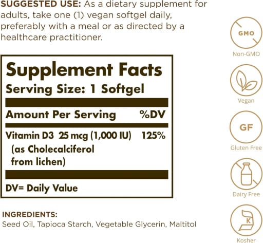 Vegan Vitamin D3 25 mcg
