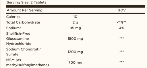 Triple Strength Glucosamine Chondroitin MSM (Shellfish-Free) Tablets