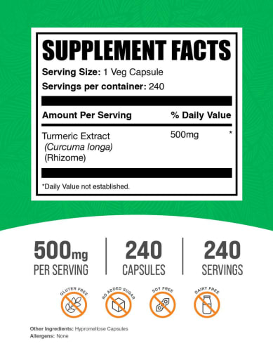 Turmeric Curcumin Capsules 500 mg