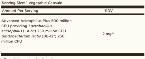 Advanced Acidophilus Plus Vegetable Capsules