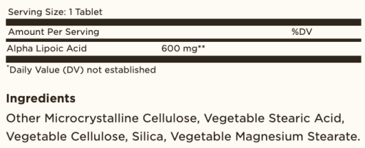 Alpha Lipoic Acid 600 mg Tablets