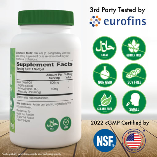 Black Seed Oil 500 mg 2% Thymoquinone