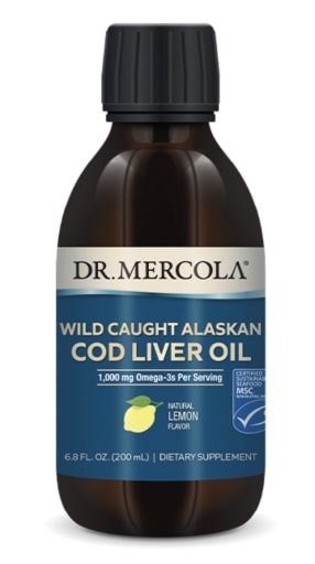 Wild Caught Alaskan Cod Liver Oil 1000 mg (Natural Lemon Flavor)