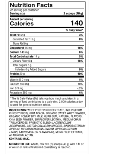 Pure Power Whey Protein + Probiotics (Vanilla)