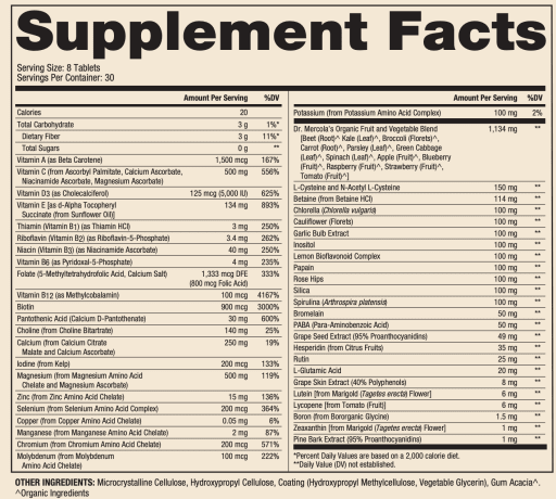 Whole-Food Complex with added Multivitamin plus Vital Minerals Daily Packs