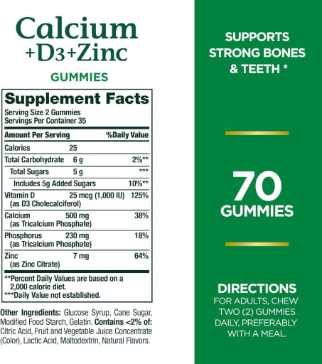 Calcium + D3 + Zinc Gummies