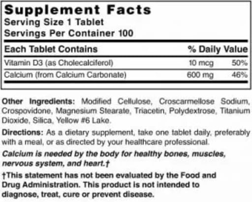 Calcium Carbonate 600 mg With D3