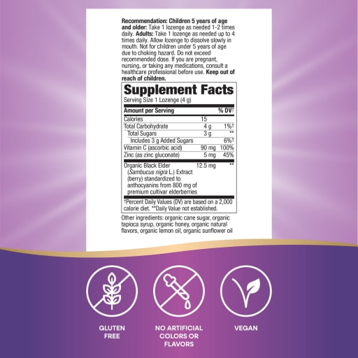 Sambucus Immune Lozenges (Honey Lemon)