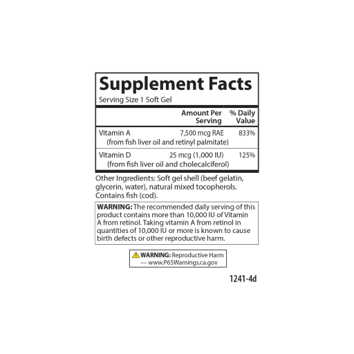 Vitamins A & D 25000 IU + 1000 IU