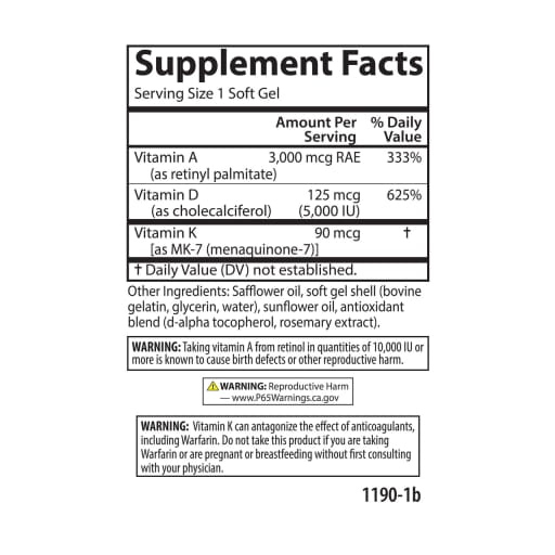 Vitamins A D3 K2