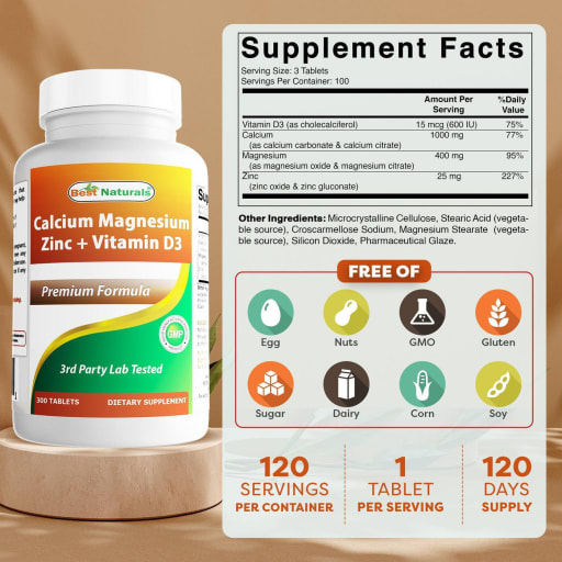 Calcium Magnesium Zinc + Vitamin D3
