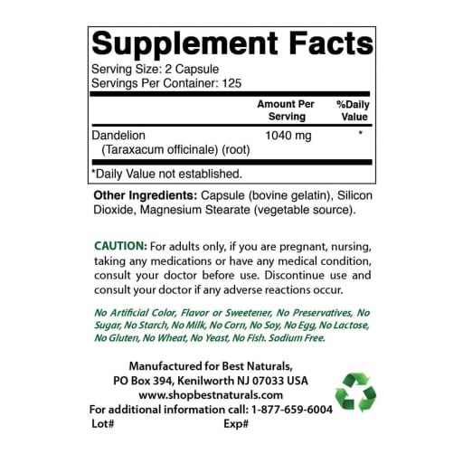 Dandelion Root 520 mg