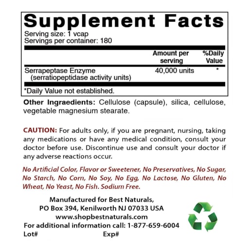 Serrapeptase 40000 SPUs