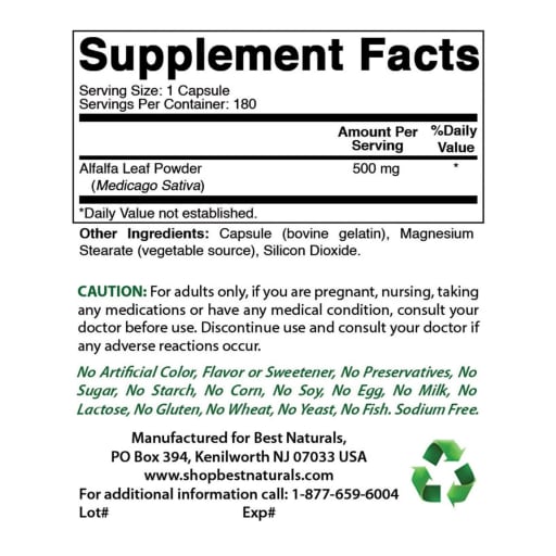 Alfalfa 500 mg