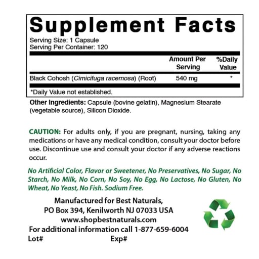 Black Cohosh 540 mg