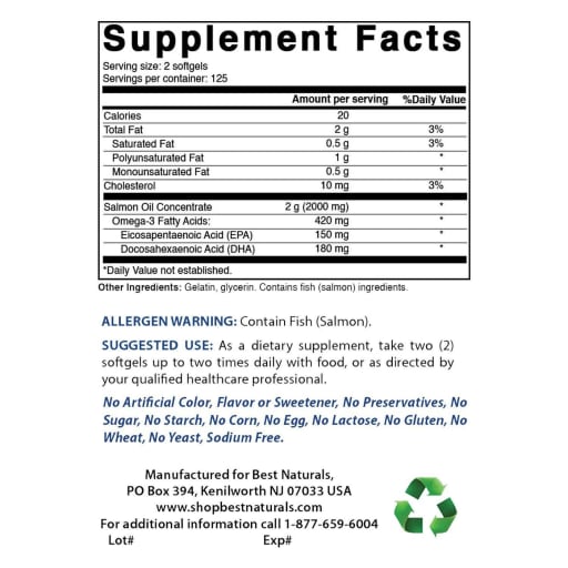 Cold Water Salmon Oil 1000 mg