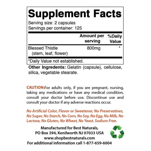 Blessed Thistle 800 mg