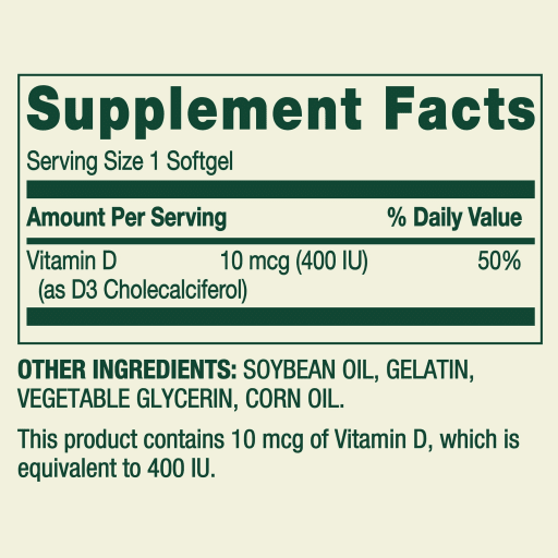 Vitamin D3 10 mcg (400 IU)