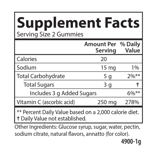 Vitamin C Gummies (Natural Orange Flavor)