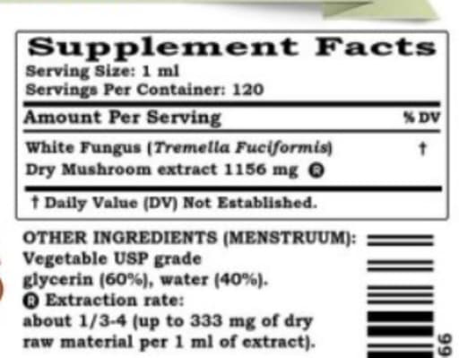 White Fungus Alcohol Free