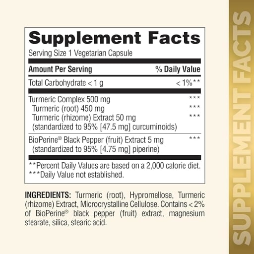 Turmeric 500 mg + BioPerine 5 mg
