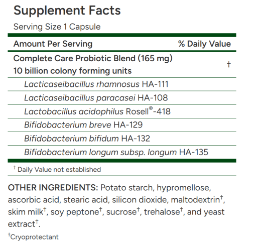 Complete Care Probiotic 34 Billion Cells