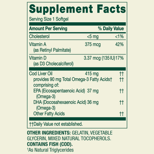 Cod Liver Oil WithVitamins A + D3