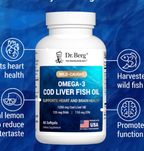 Omega-3 Cod Liver Fish Oil 1250 mg