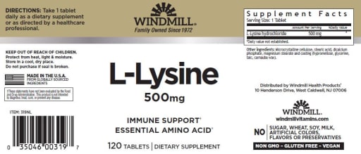 L-Lysine HCl 500 mg