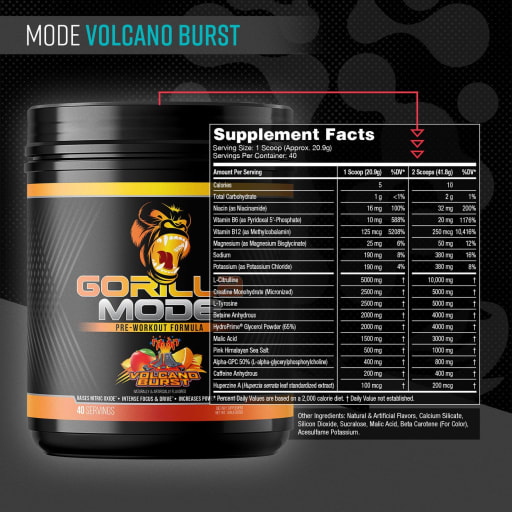 Gorilla Mode Pre-Workout (Volcano Burst)