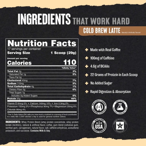 100% Whey Protein (Cold Brew Latte)