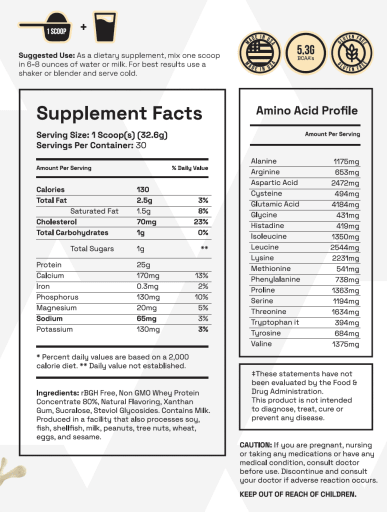 Whey Protein Vanilla Milkshake