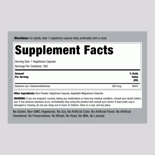 Yeast Free Selenium 200 mcg