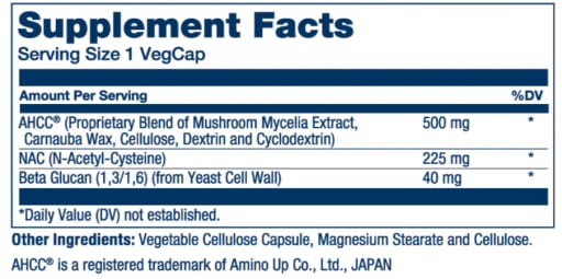 AHCC Plus NAC & Beta Glucan With Mushroom Mycella Extract