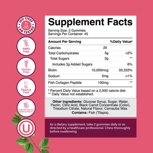 Collagen + Biotin Gummies (Raspberry)