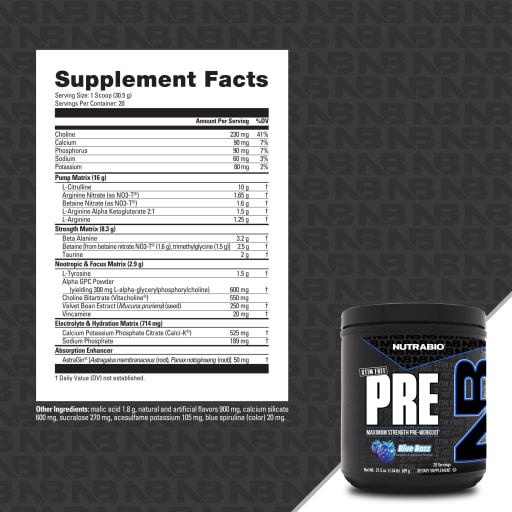 PRE Workout Stim Free (Blue Razz)