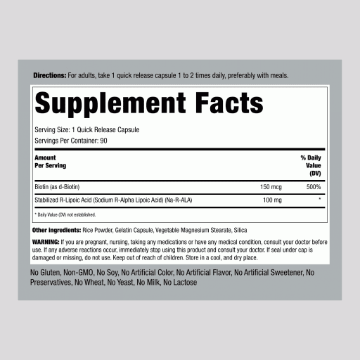 Stabilized R-Lipoic Acid 100 mg