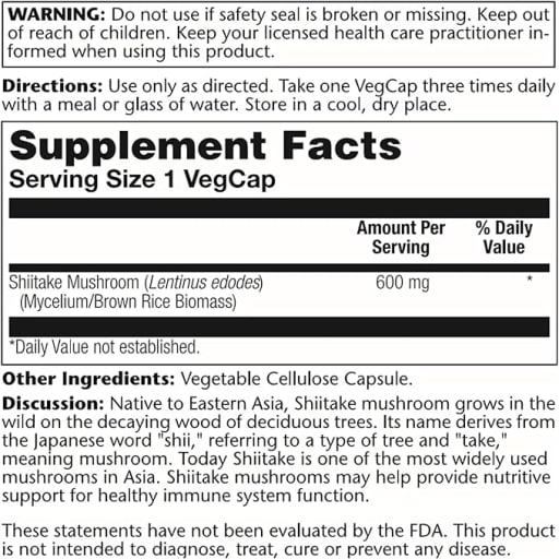 Shiitake Mushroom 600mg