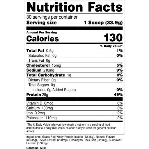 100% Grass-Fed Whey Protein Isolate (Butterscotch Pecan)