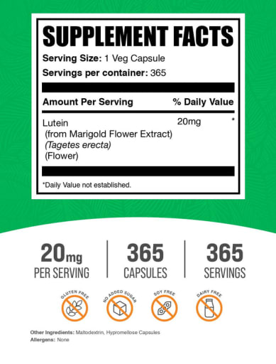 Lutein Veg Capsules 20 mg