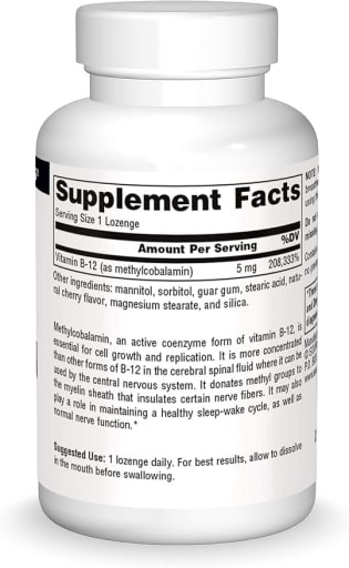 Methylcobalamin Vitamin B-12 5 mg Cherry Flavored