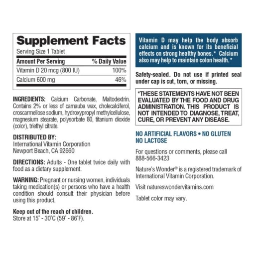 Calcium 600 mg + Vitamin D3