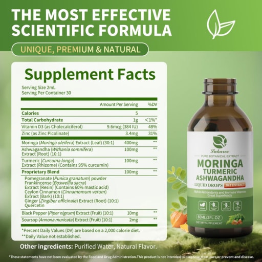 Moringa Turmeric Ashwagandha Liquid Drops