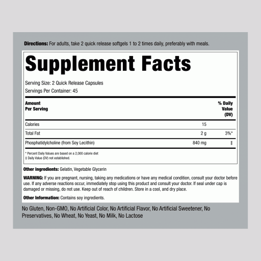 Phosphatidyl Choline 840 mg