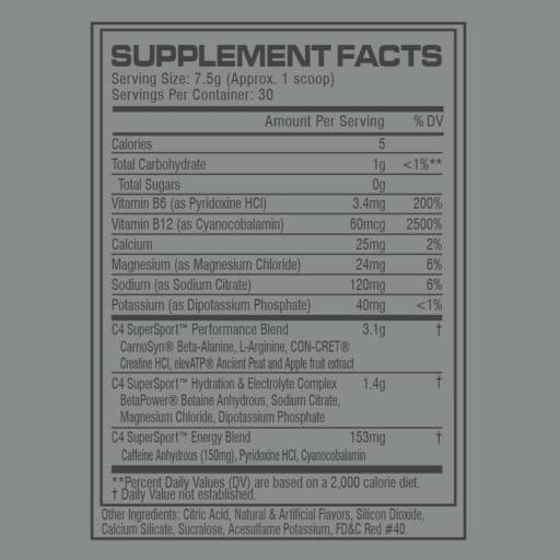 C4 Super Sport Preworkout Powder (Fruit Punch)