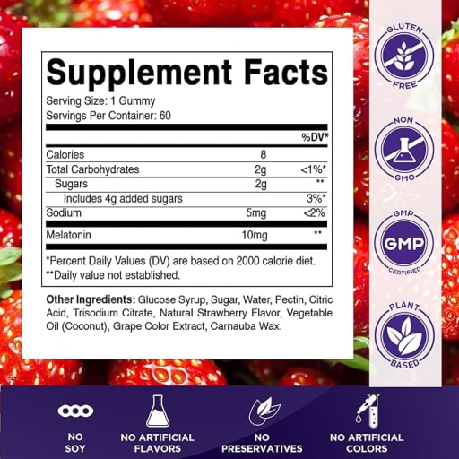 Vegan Melatonin Gummies 10 mg (Blackberry)