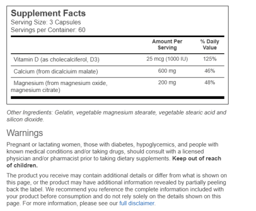 Calcium from Dicalcium Malate 600 mg