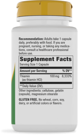 Vitamin B1 100 mg High Potency Thiamin HCl