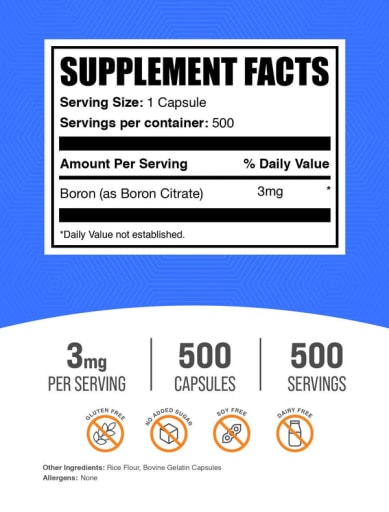Boron Citrate Capsules 3 mg