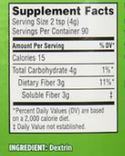 Clear Dissolving Fiber Powder (Flavor Free)
